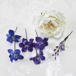 芍薬とデルフィニウムのヘッドドレス(髪飾り)7輪
