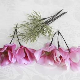 ピンクコスモスのヘッドドレス(髪飾り)11輪