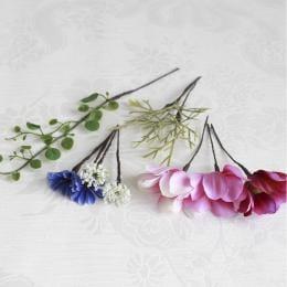 コスモスとブルーデージーのヘッドドレス(髪飾り)11輪