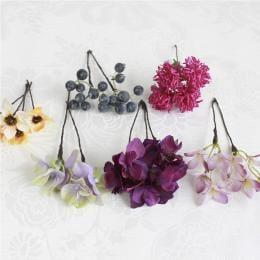 2種のあじさいとコスモスのヘッドドレス(髪飾り)17輪