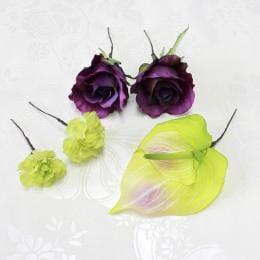 パープルローズのクール&モダンヘッドドレス(髪飾り)5輪
