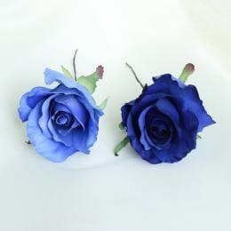 ブルーローズのヘッドドレス(髪飾り)2輪