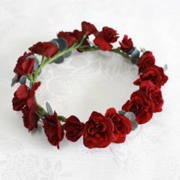 バラとユーカリの花冠