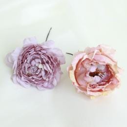 アンティークカラーのバラとラナンキュラスのヘッドドレス(髪飾り)2輪